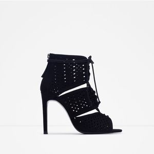 Zara Lace Up Heels in Black